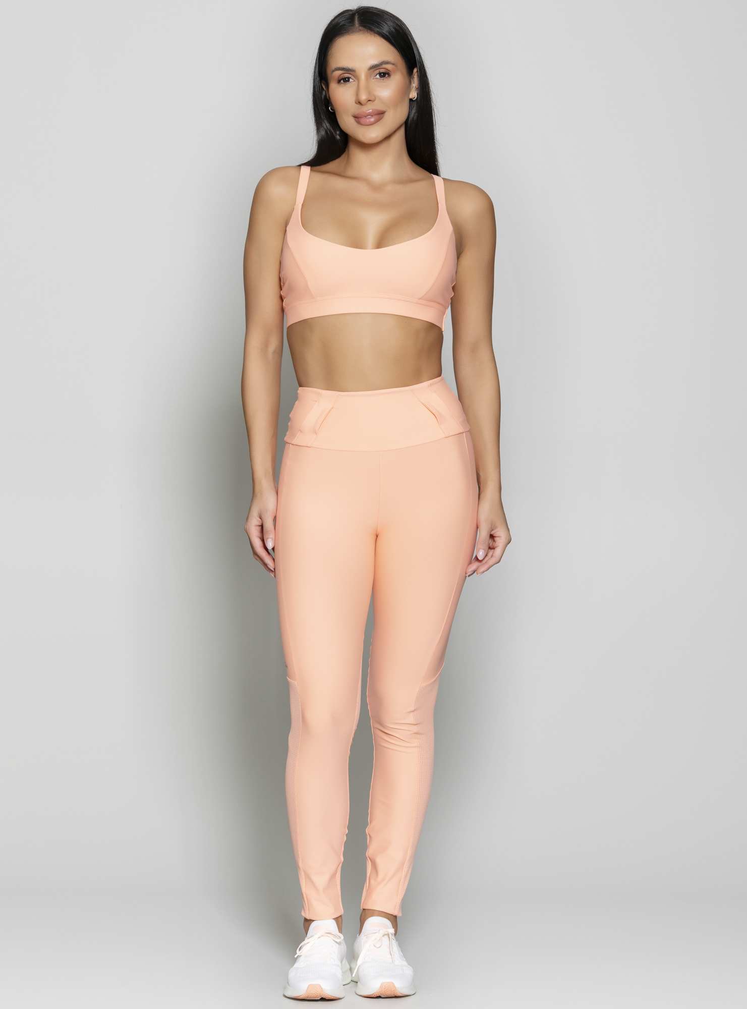 Legging Blocking Modular Laranja 24