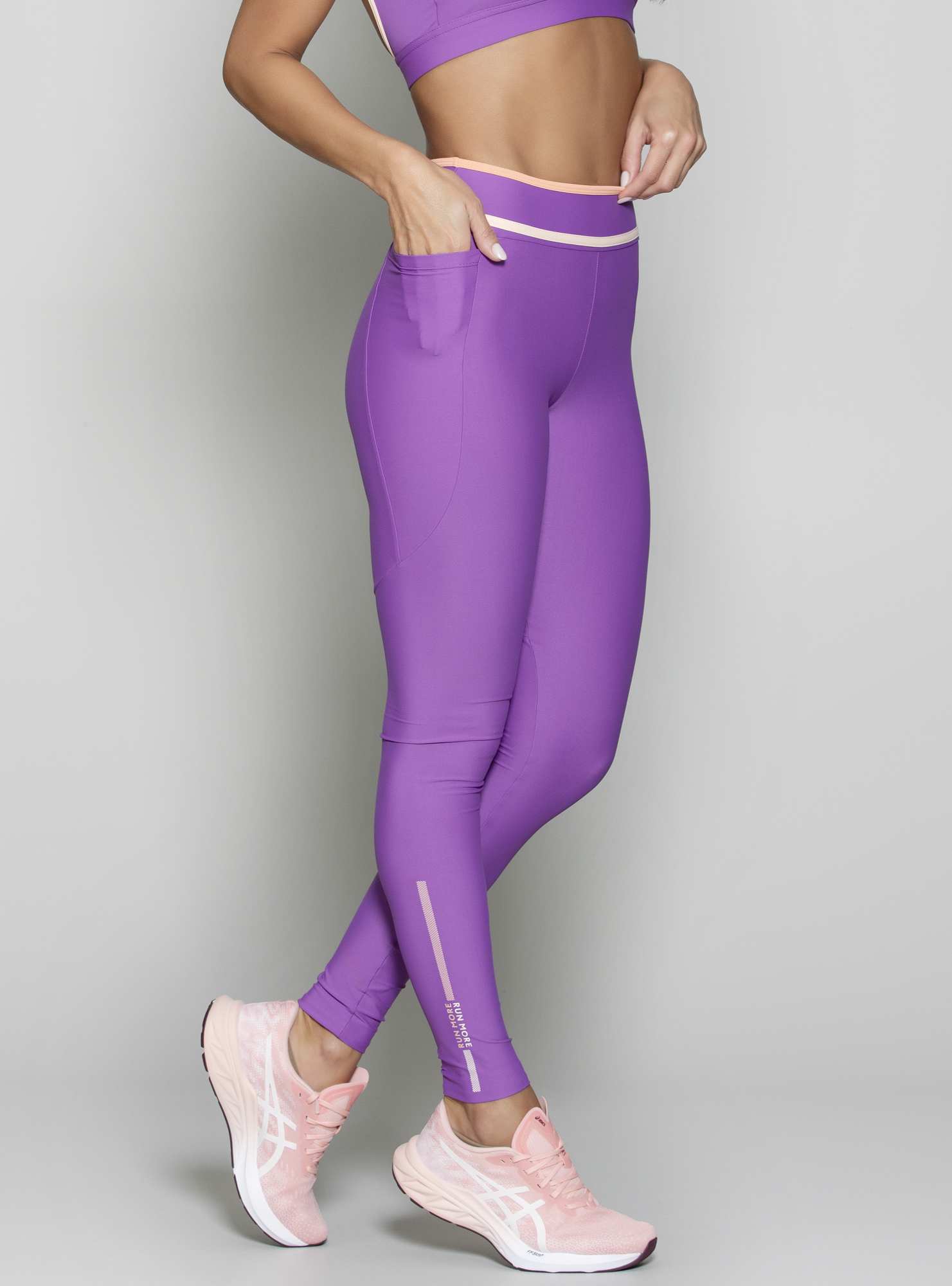 Legging Blocking Outlines Roxo 07 / Laranja 24