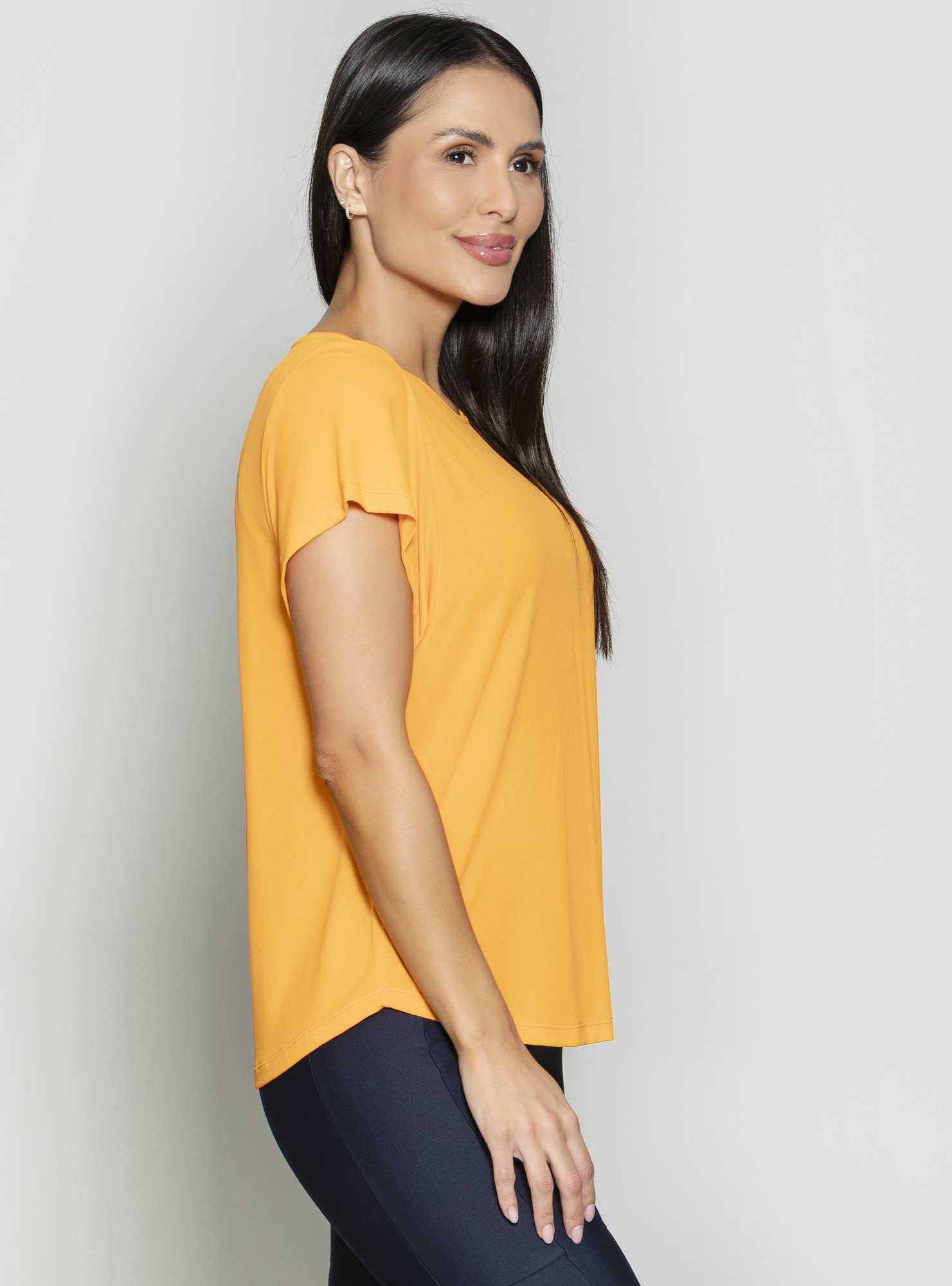 Blusa Decote Redondo Sport Laranja 21