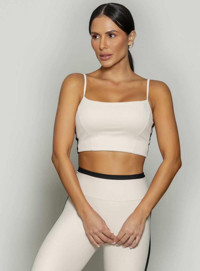 Top Leve Sustentação Not so Classic Bege 02 / Preto 02