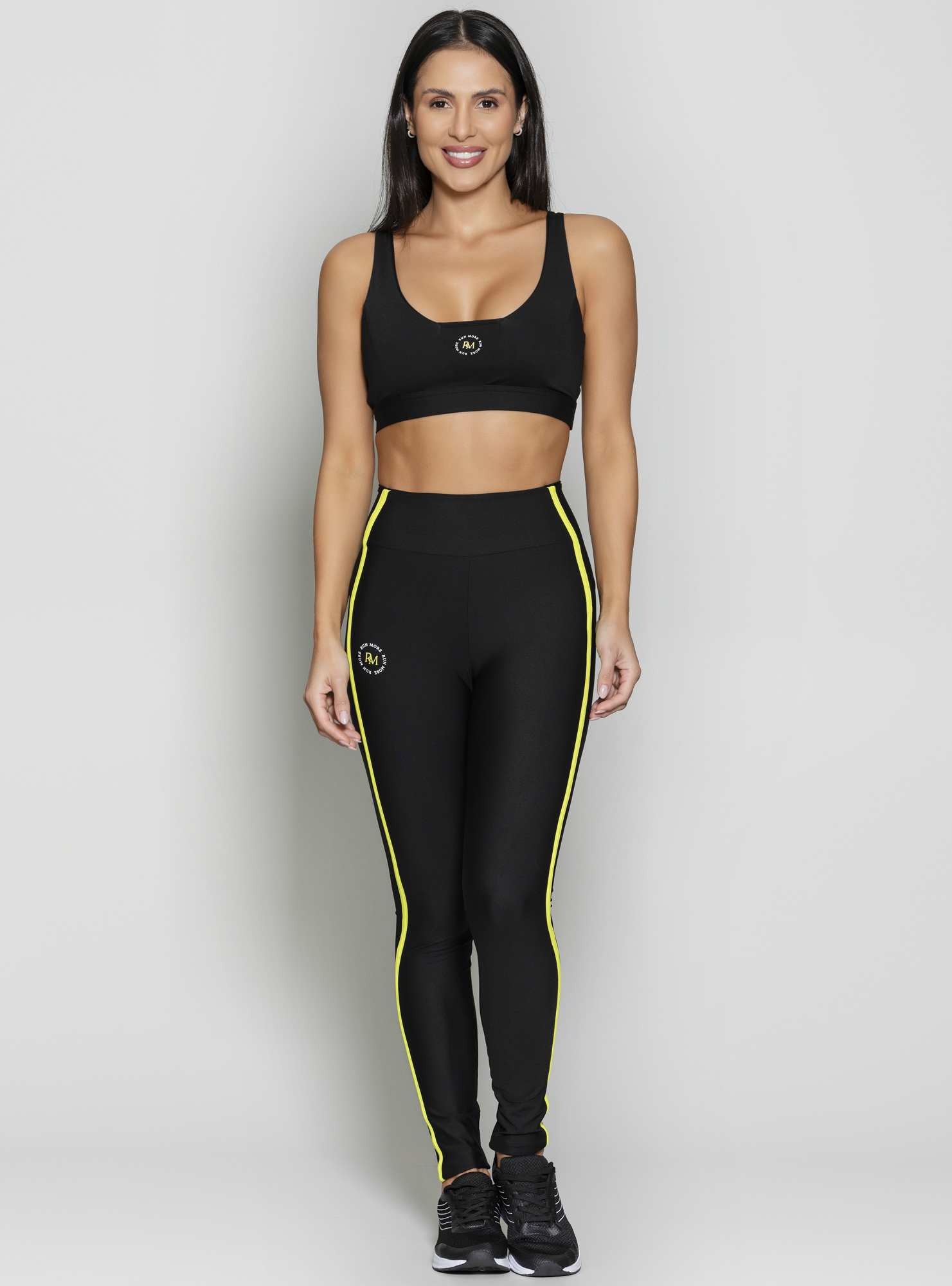 Legging Match Point Preto 02 / Verde 03