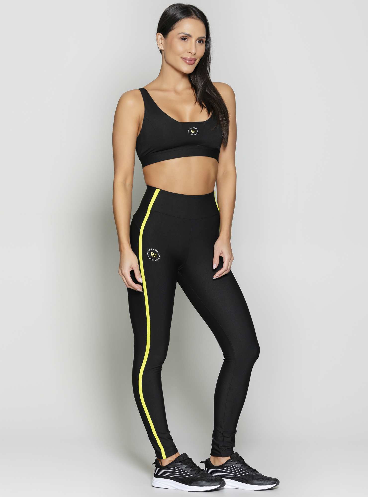 Legging Match Point Preto 02 / Verde 03