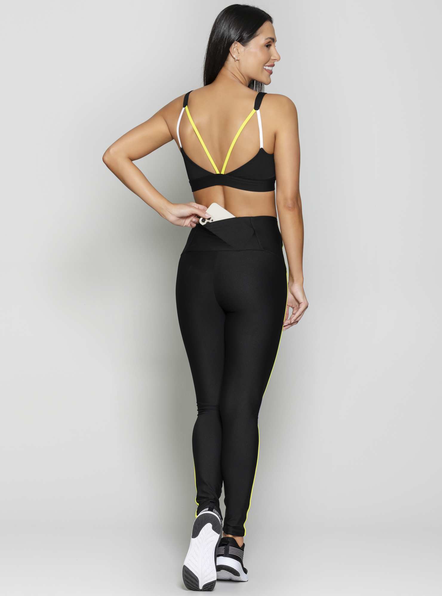 Legging Match Point Preto 02 / Verde 03
