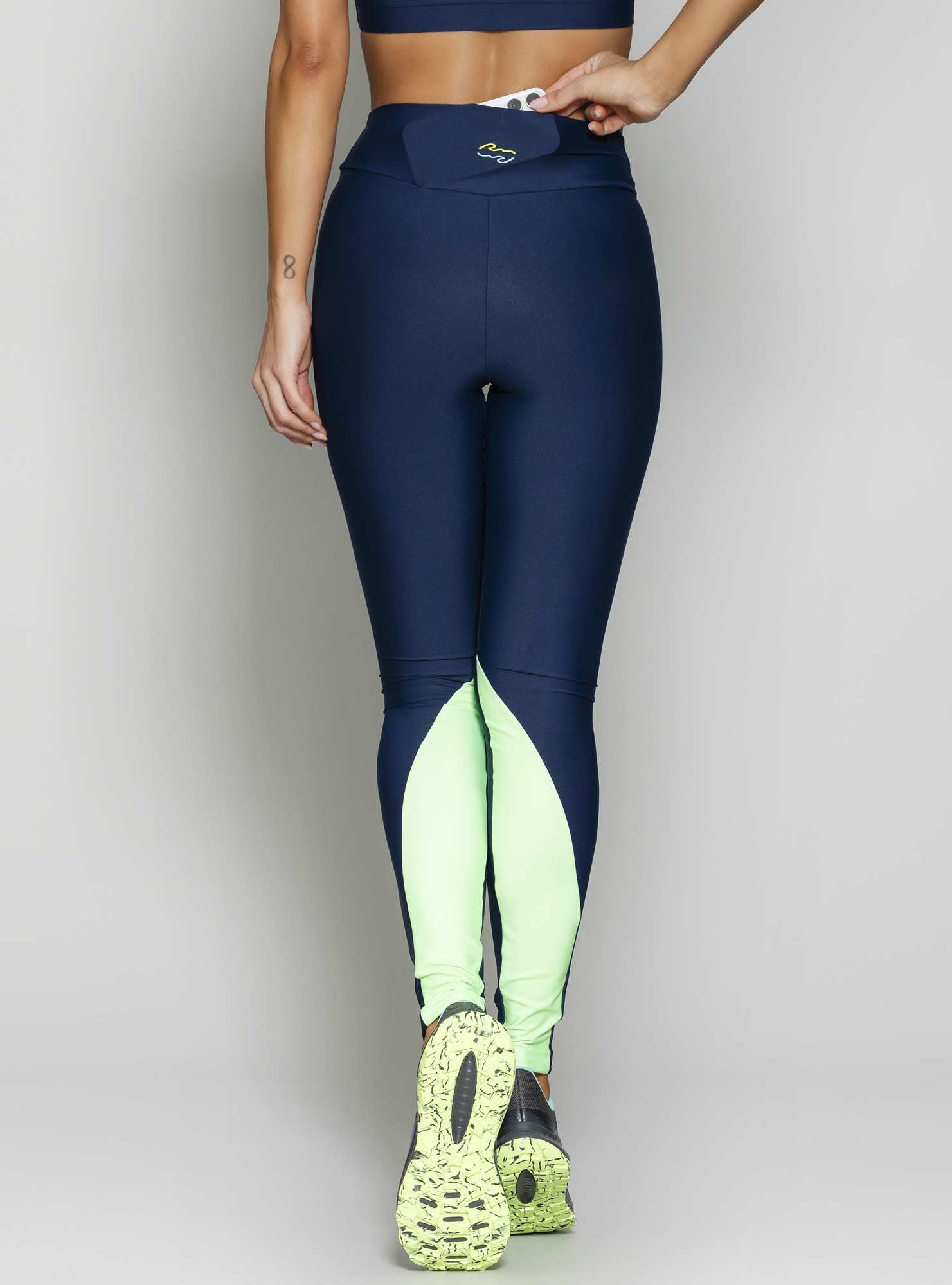 Legging Com Bolso Fly Azul 21 / Verde 14
