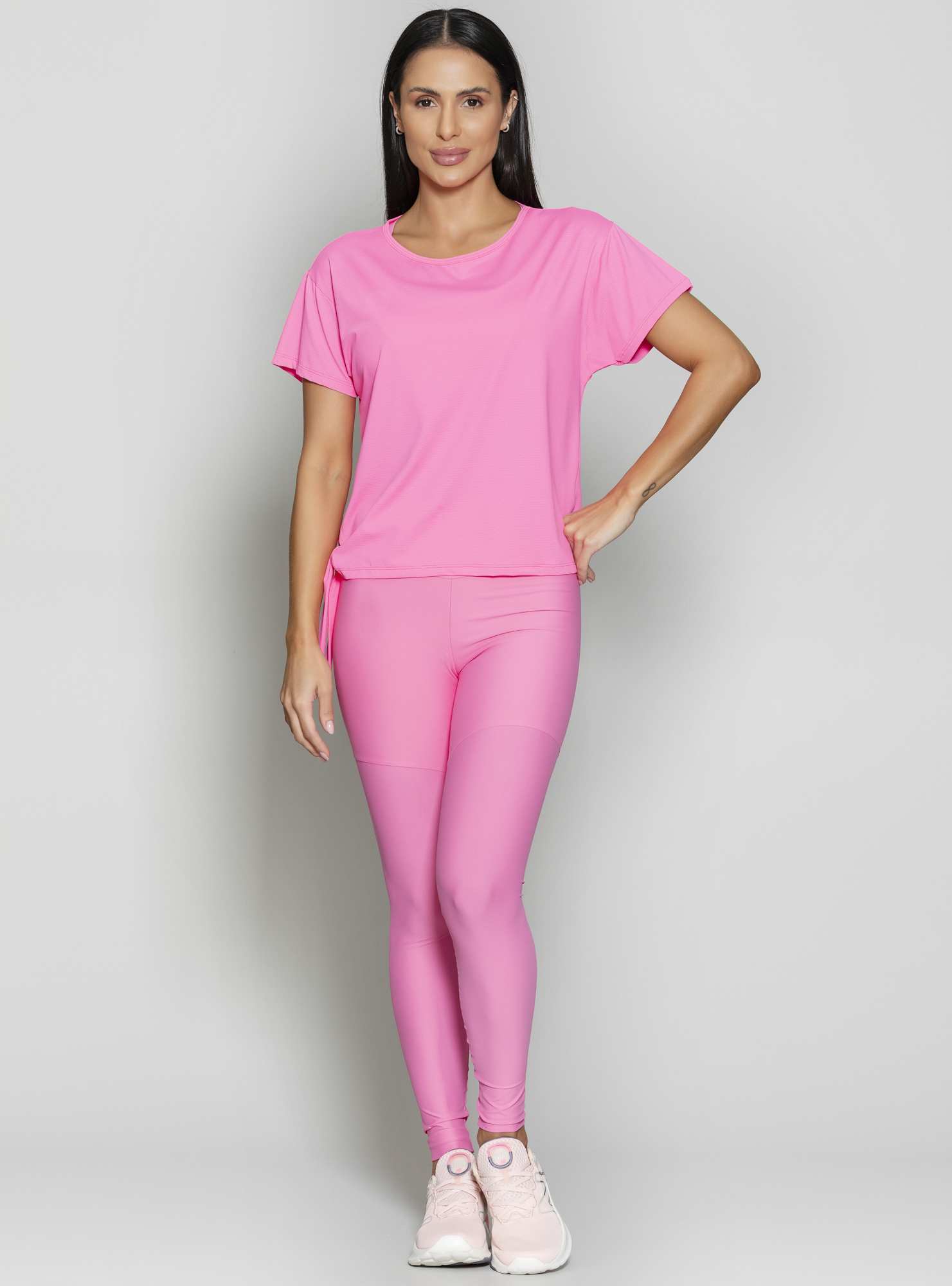 Blusa Com Amarração Essencial Rosa 08