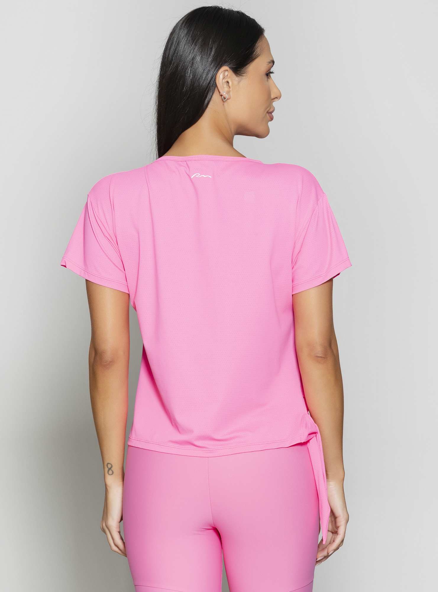 Blusa Com Amarração Essencial Rosa 08