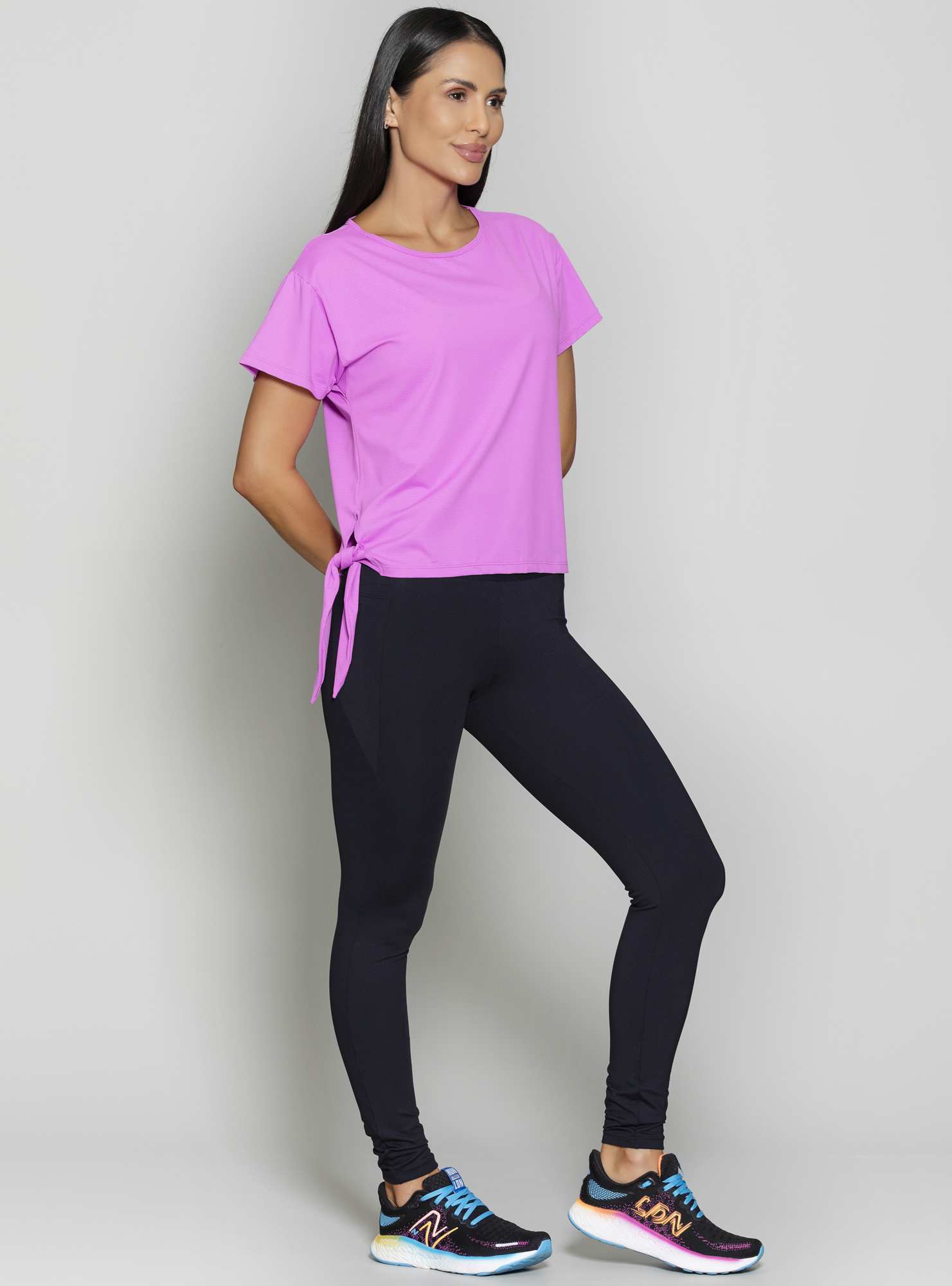 Blusa Com Amarração Essencial Roxo 06