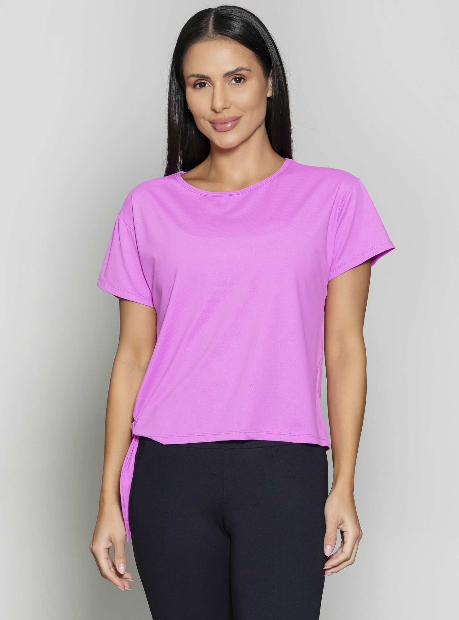 Blusa Com Amarração Essencial Roxo 06