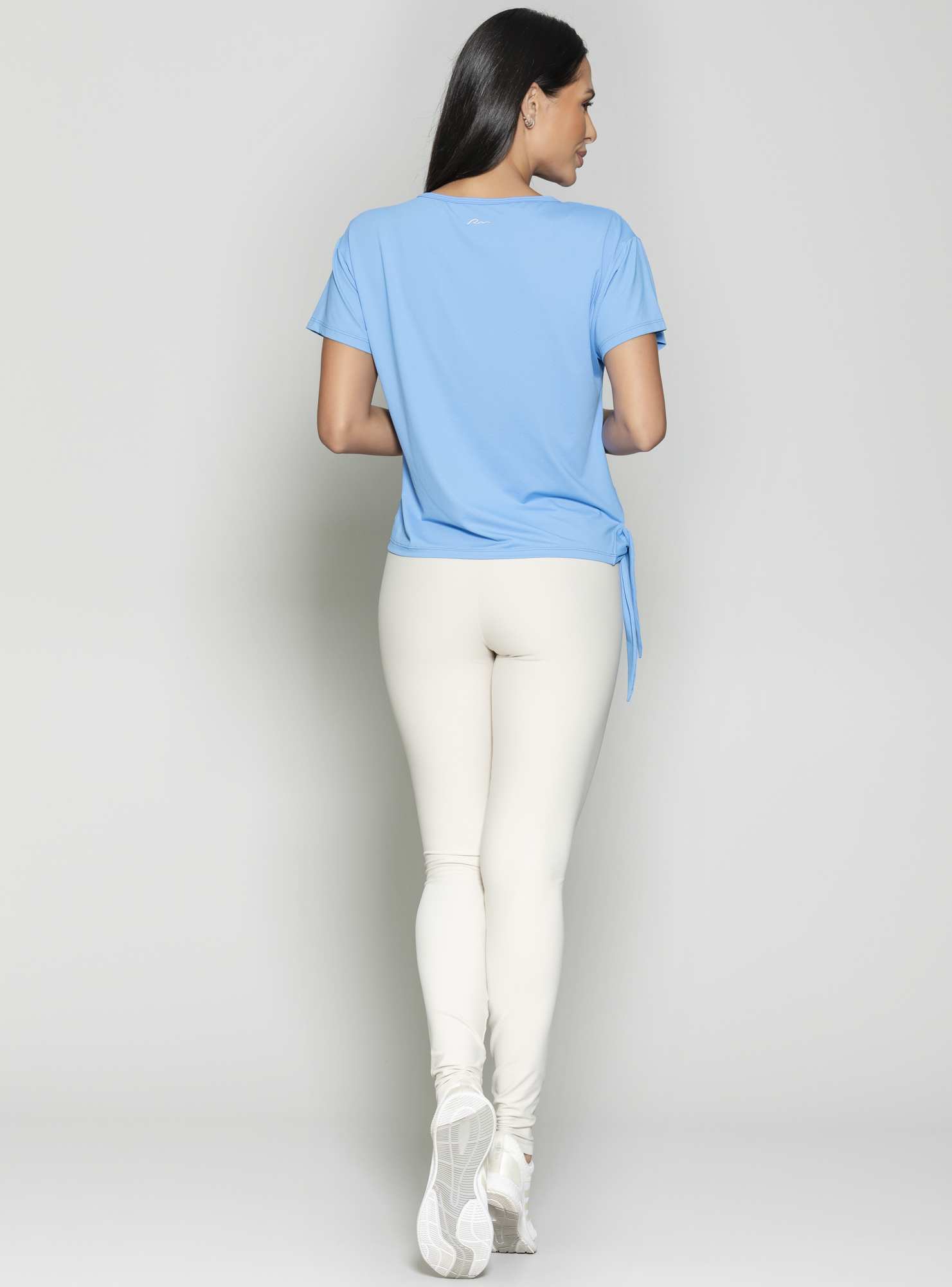 Blusa Com Amarração Essencial Azul 38
