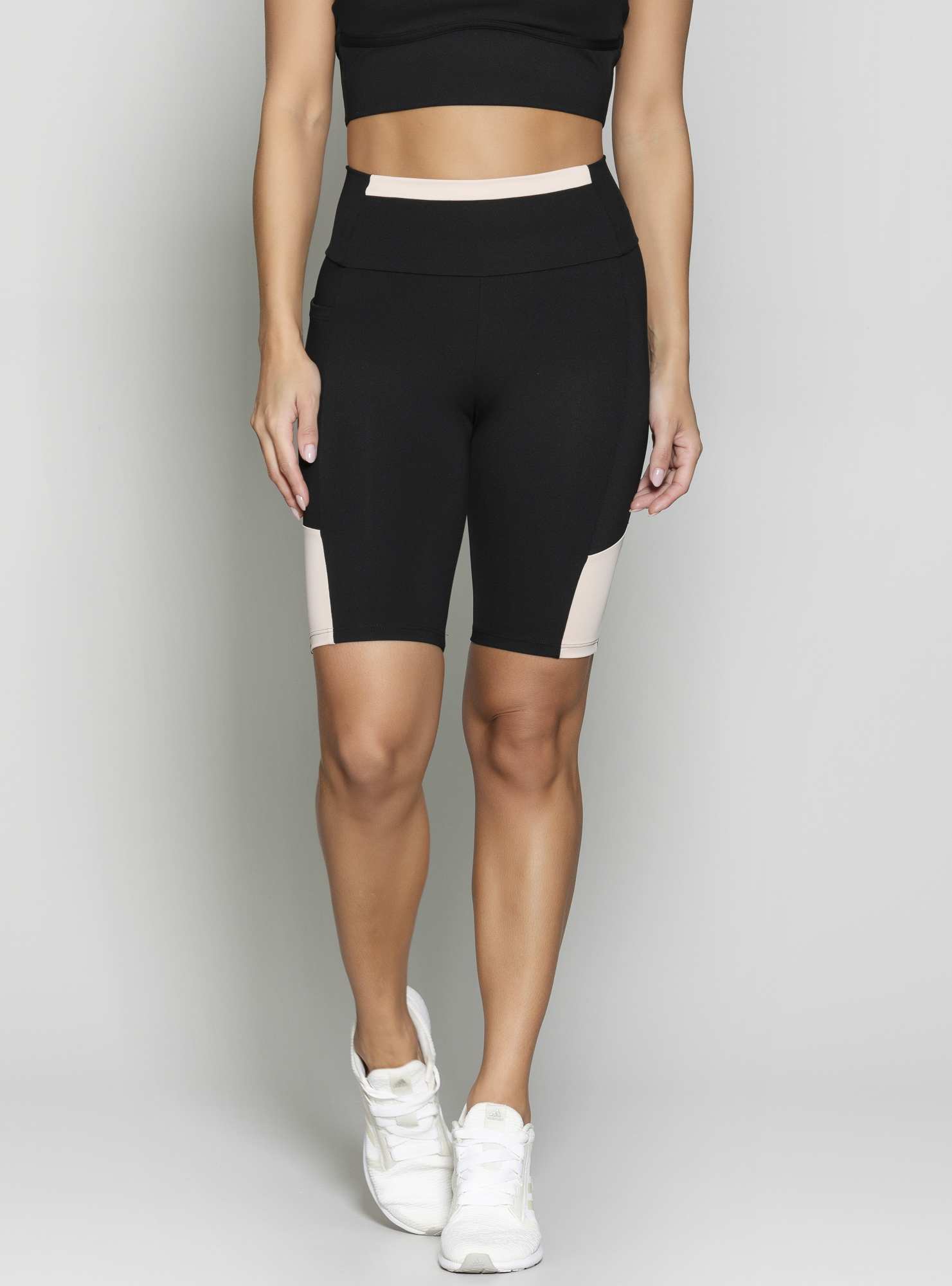Ciclista Com Bolso Impact Preto 02 / Bege 02