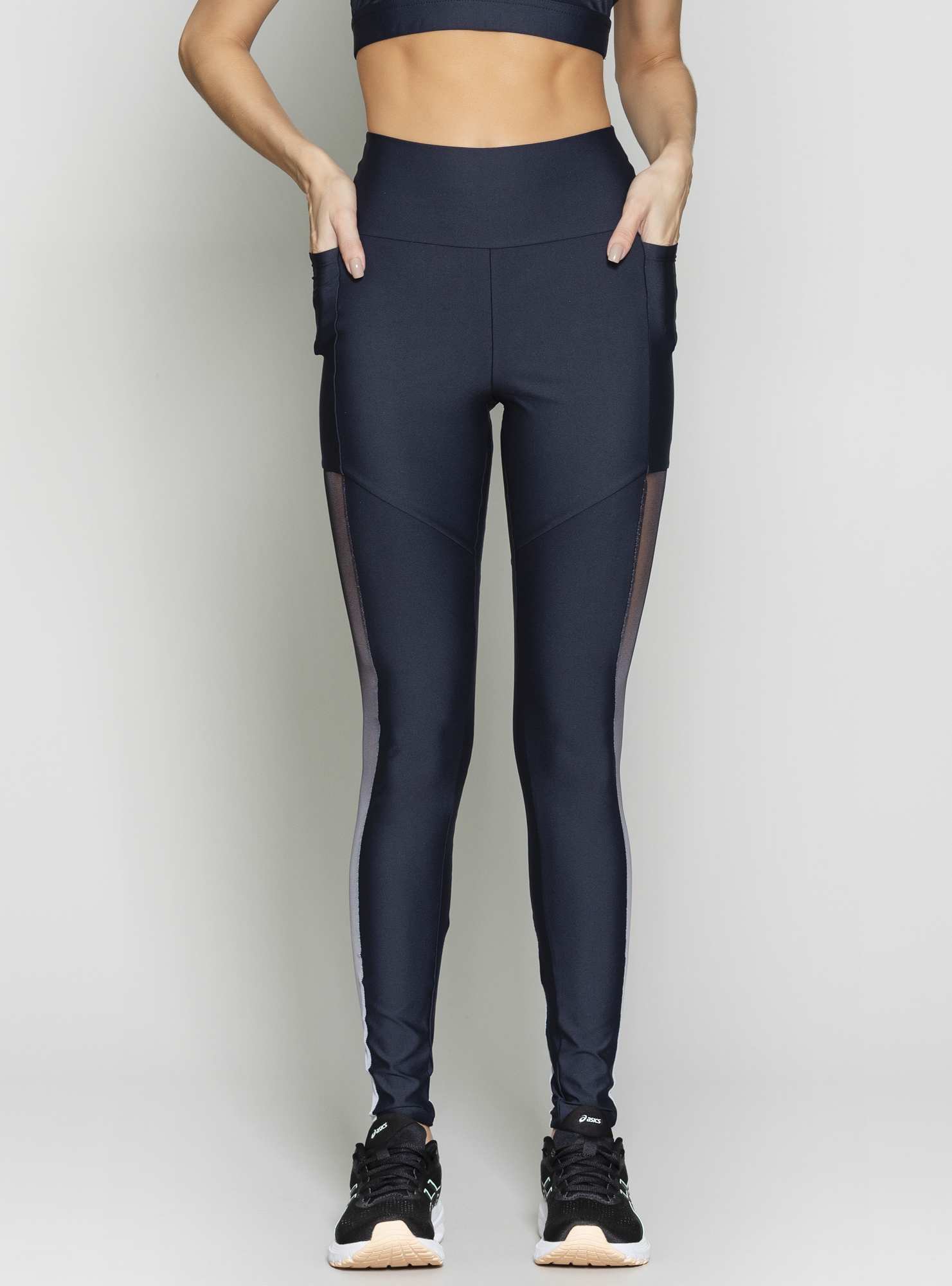 Legging Blocking Tule Preto / Sb 085