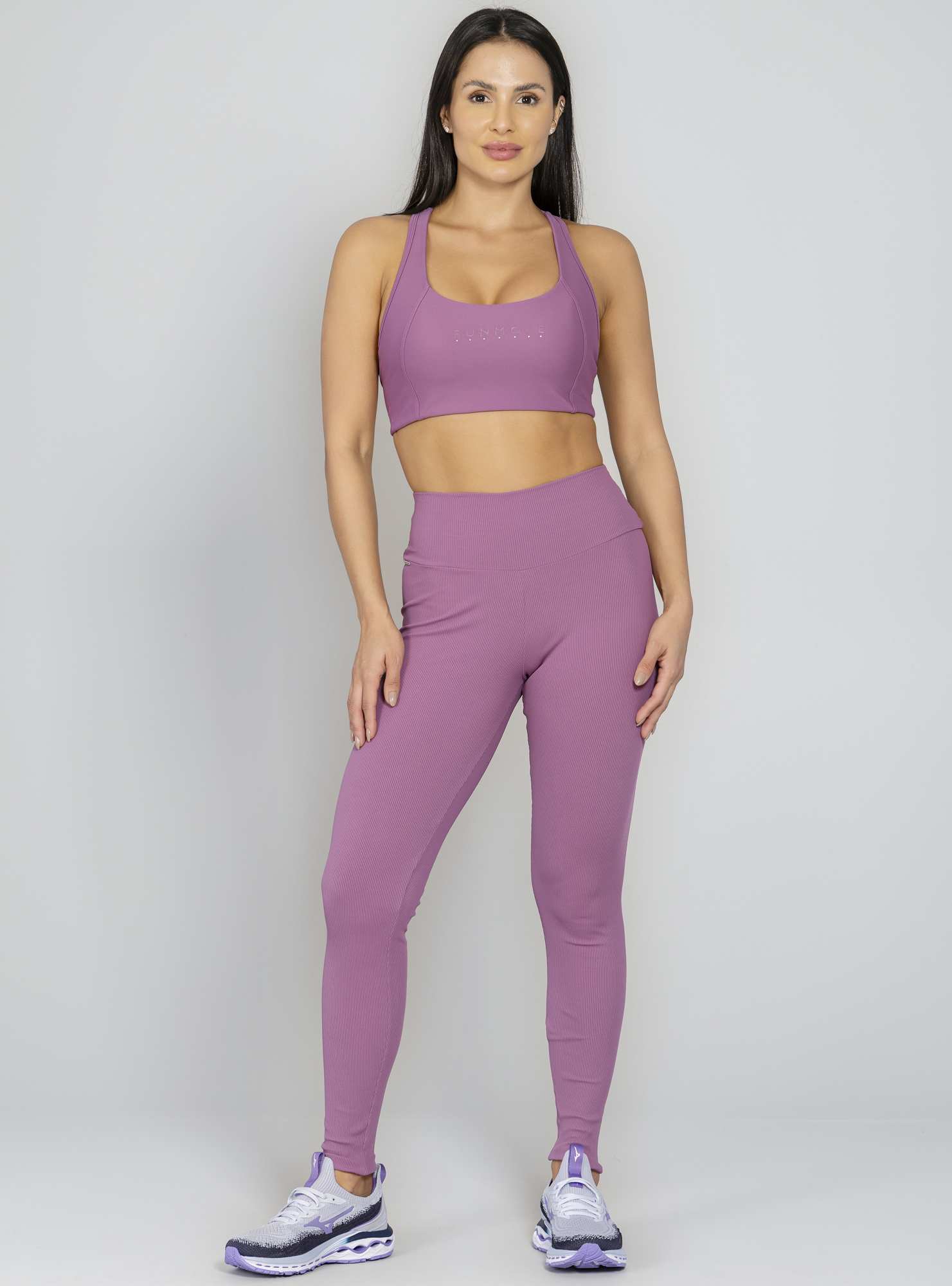 Legging Com Bolso Canelada Roxo 25