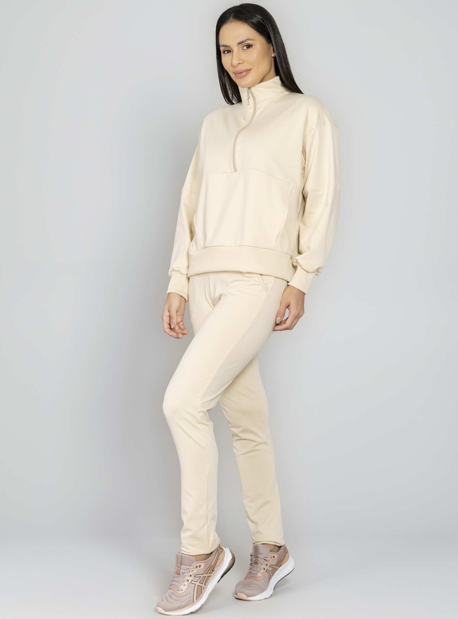 Calça Reta Térmica Comfy Bege 01