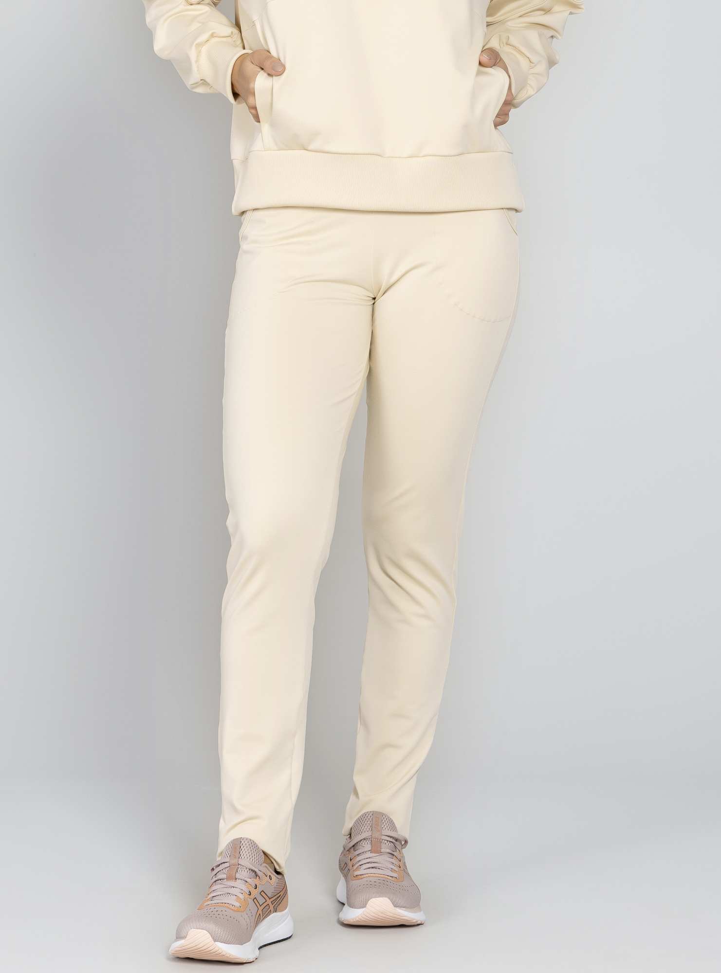 Calça Reta Térmica Comfy Bege 01