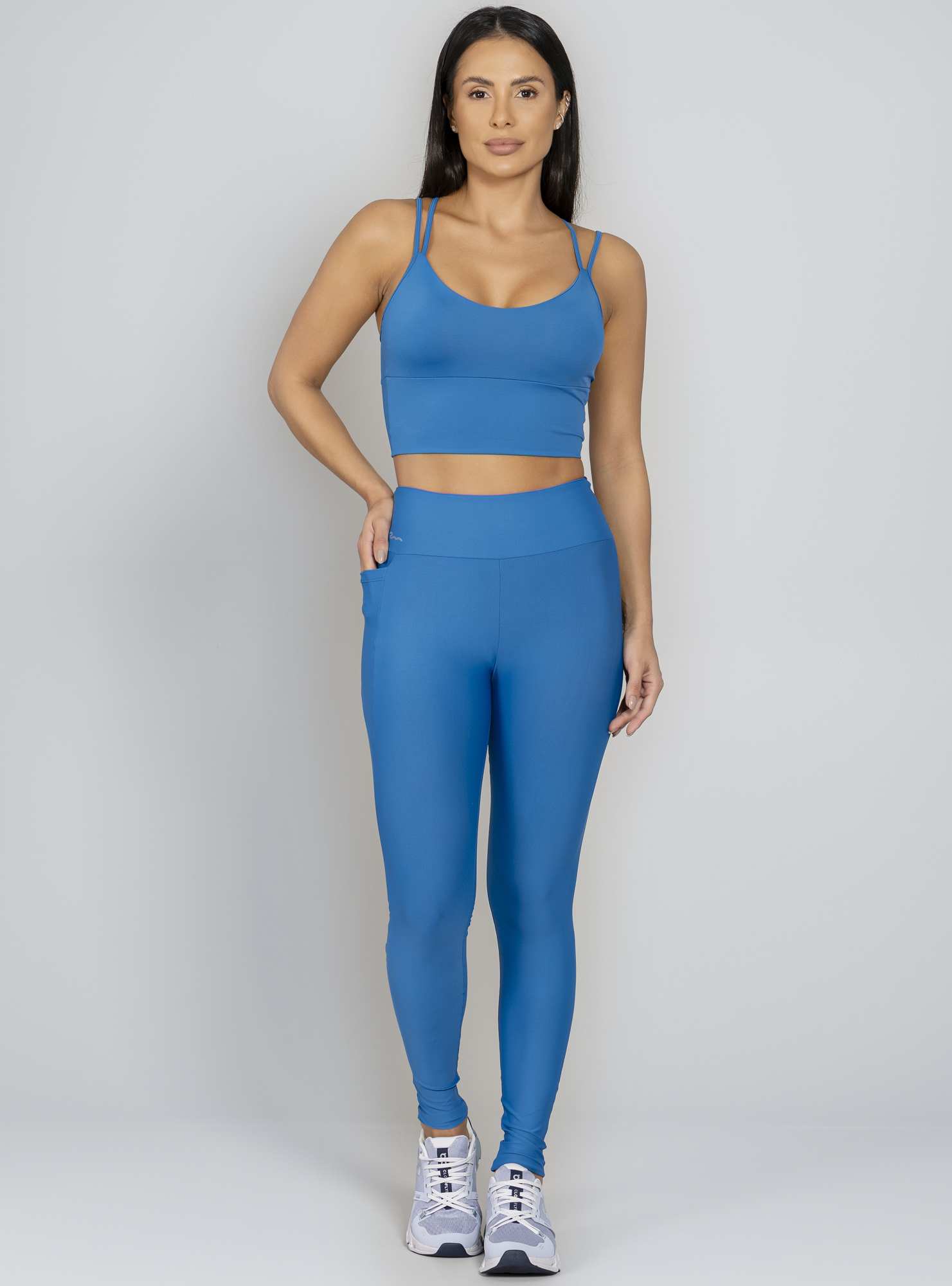 Legging Com Bolso Essencial Azul 27