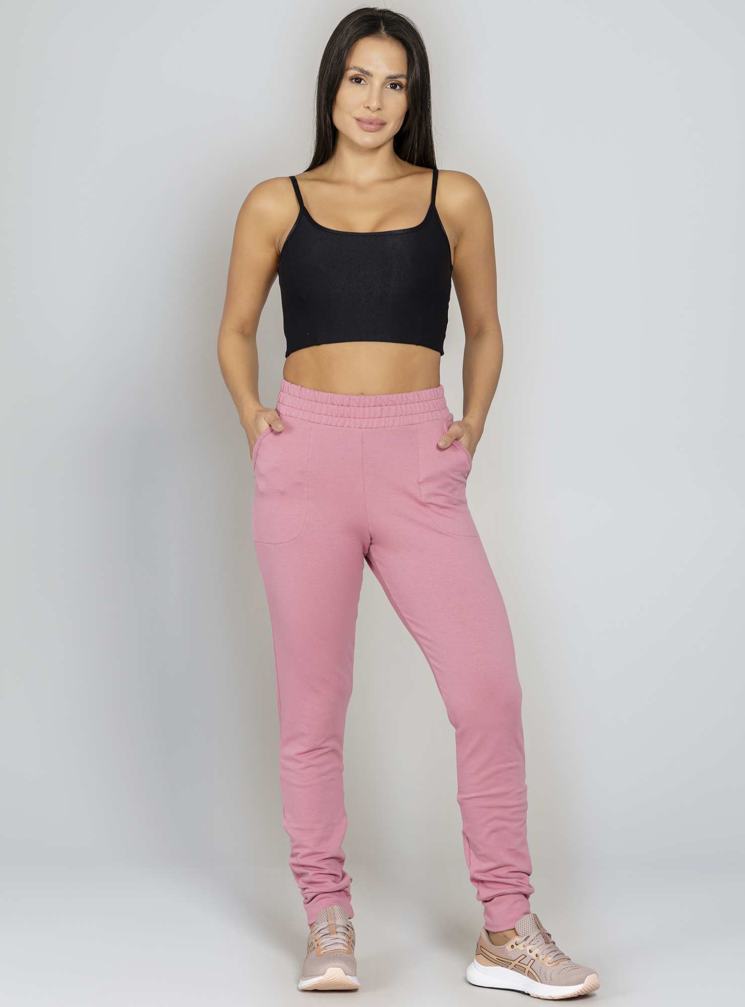 Calça Jogger Moletinho Comfy Rosa 24