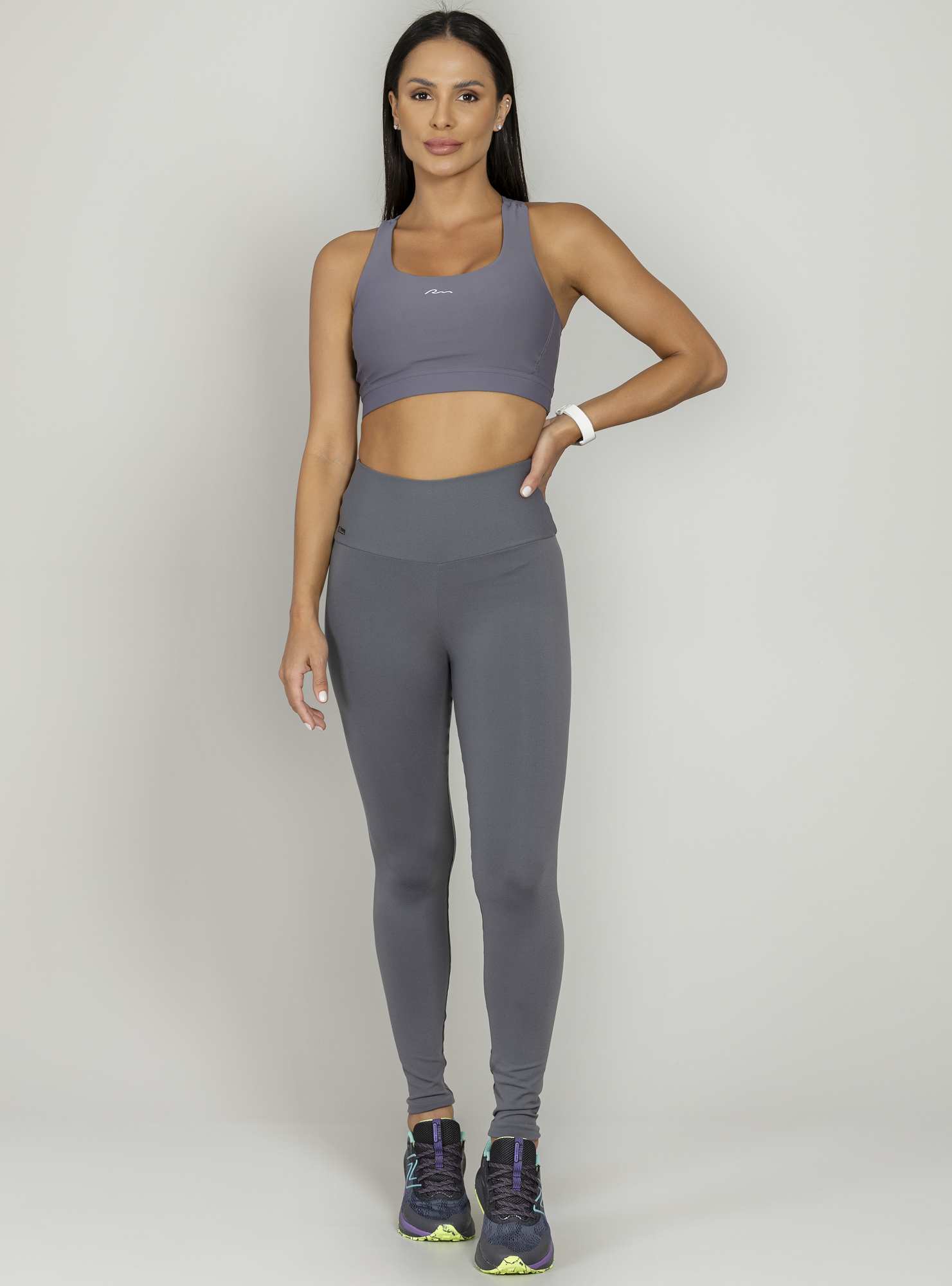 Legging Cós Alto Essencial Cinza 62