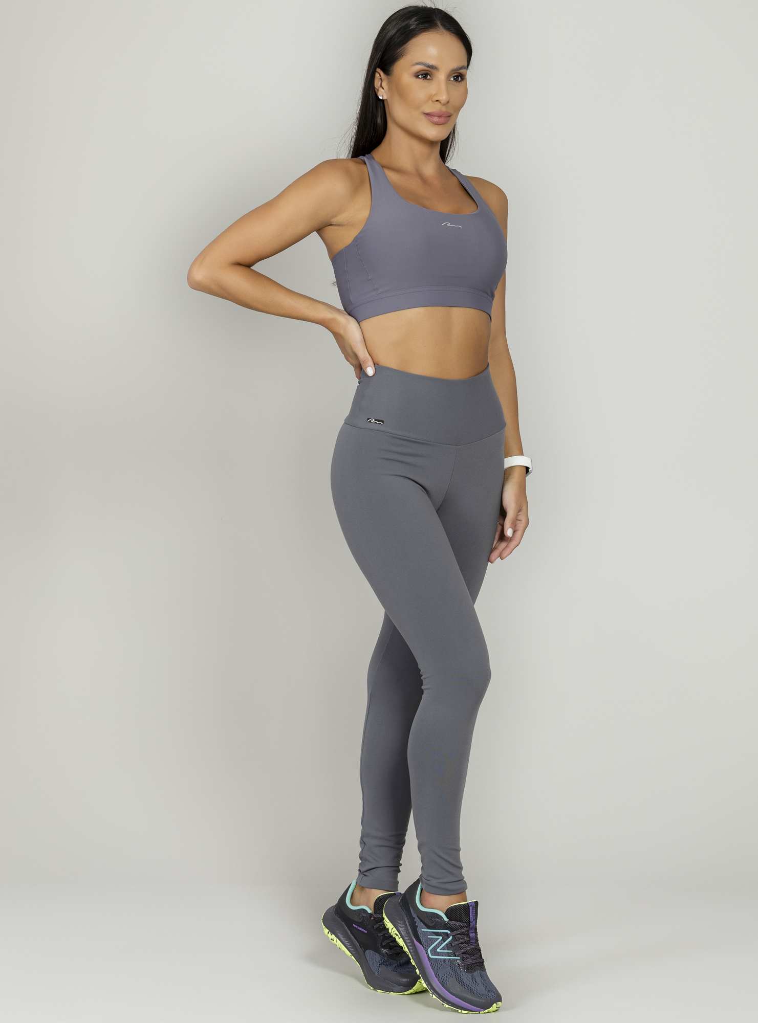 Legging Cós Alto Essencial Cinza 62