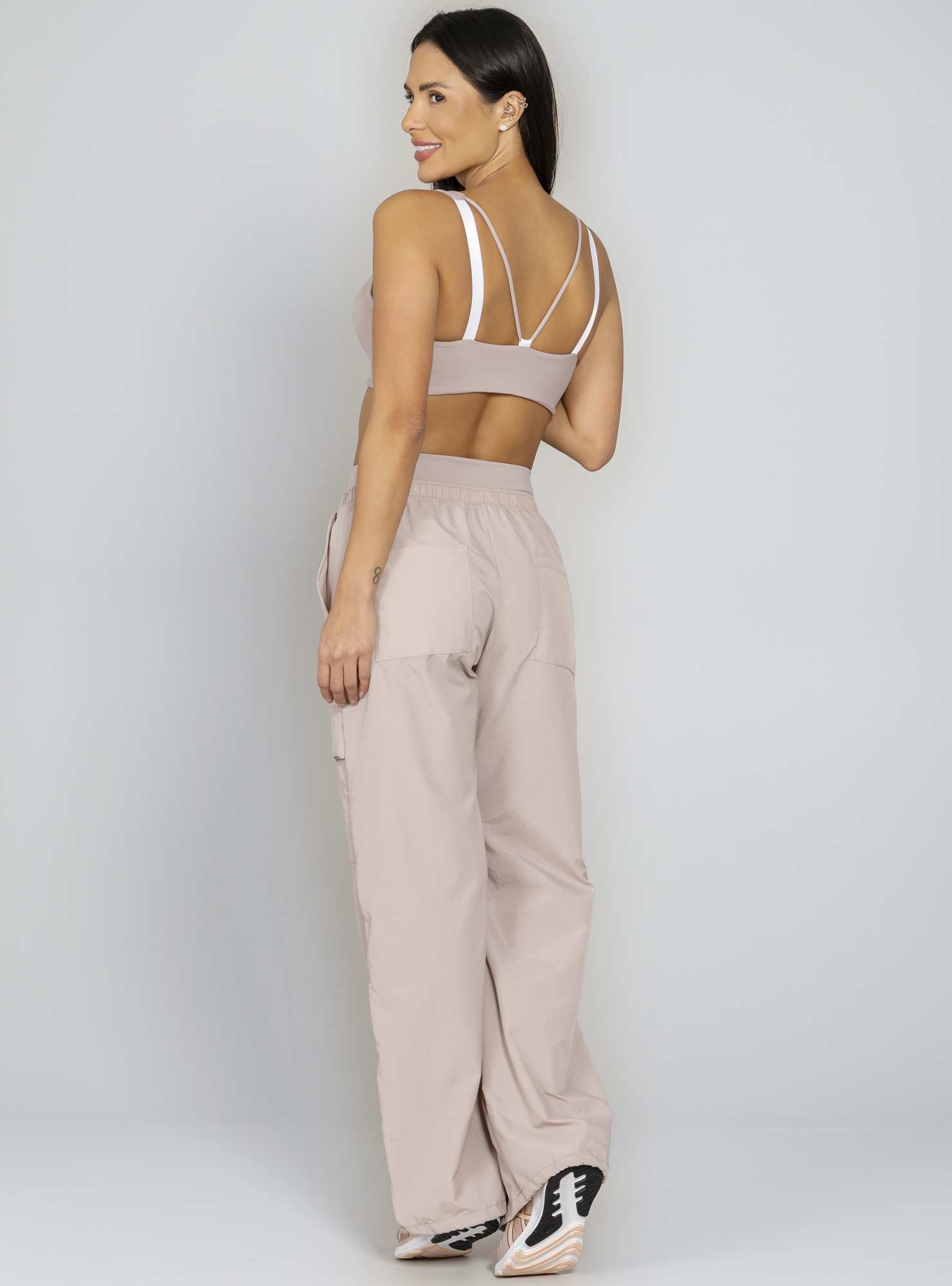 Calça Wide Leg Stylish Bege 06
