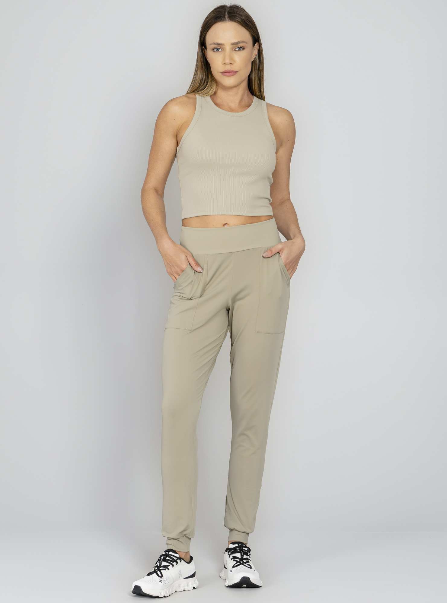 Calça Canelada Blend Verde 24