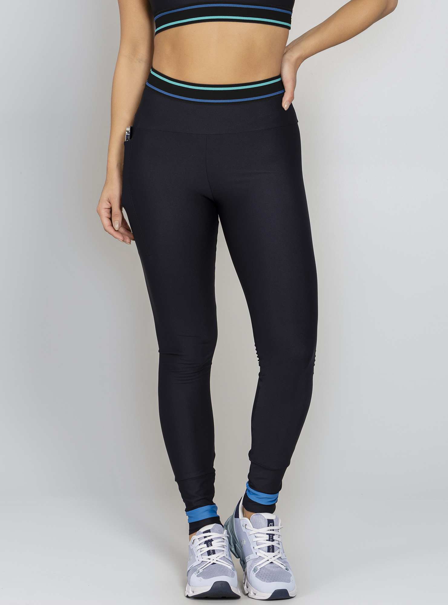 Legging Prime Band Preto / Azul 27