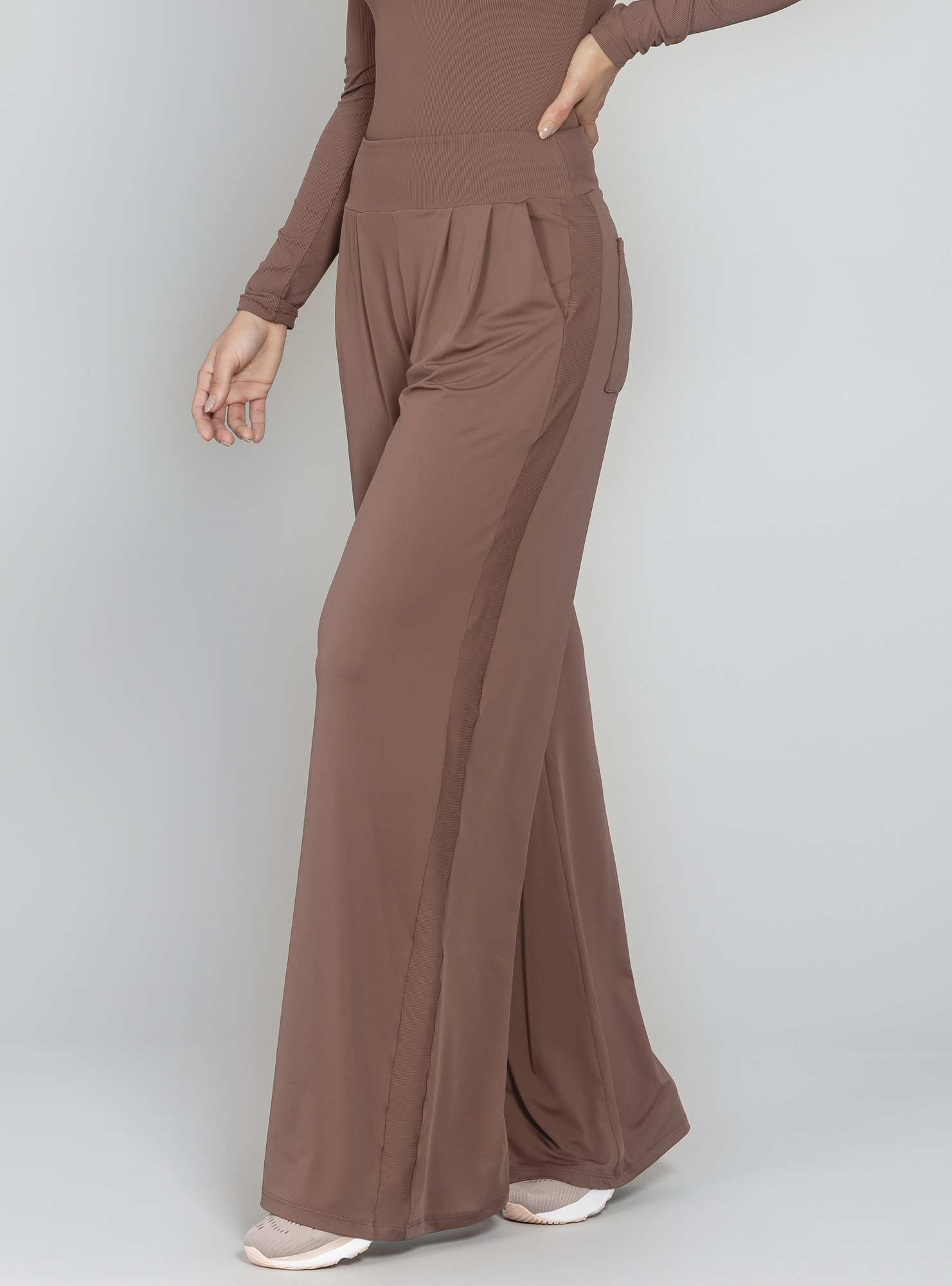 Calça Pantalona Blend Marrom 06
