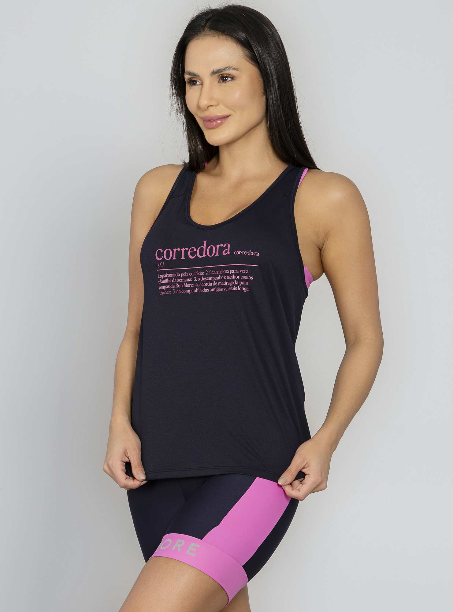 Regata Corredora Power Pace Preto / Rosa 89