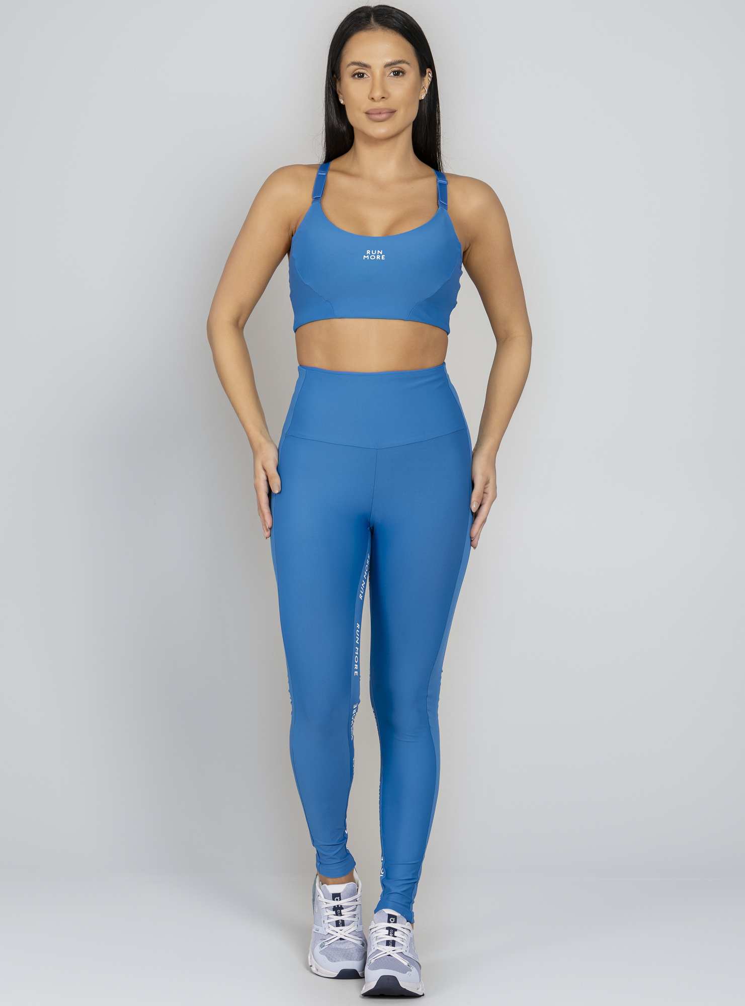 Legging Barriga Zero Essencial Azul 27 / Branco