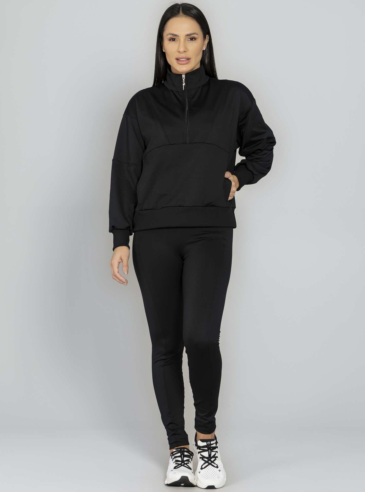 Blusão Térmico Com Zíper Comfy Preto