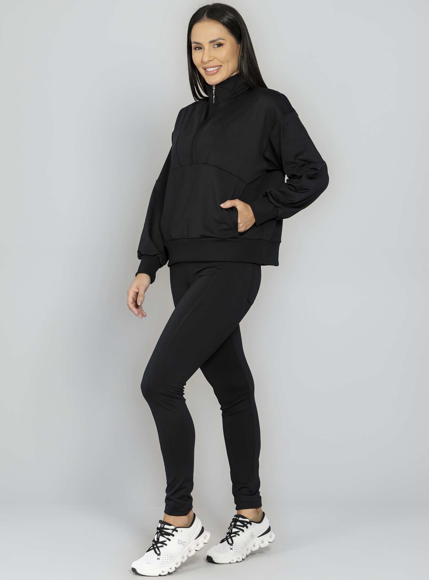 Blusão Térmico Com Zíper Comfy Preto