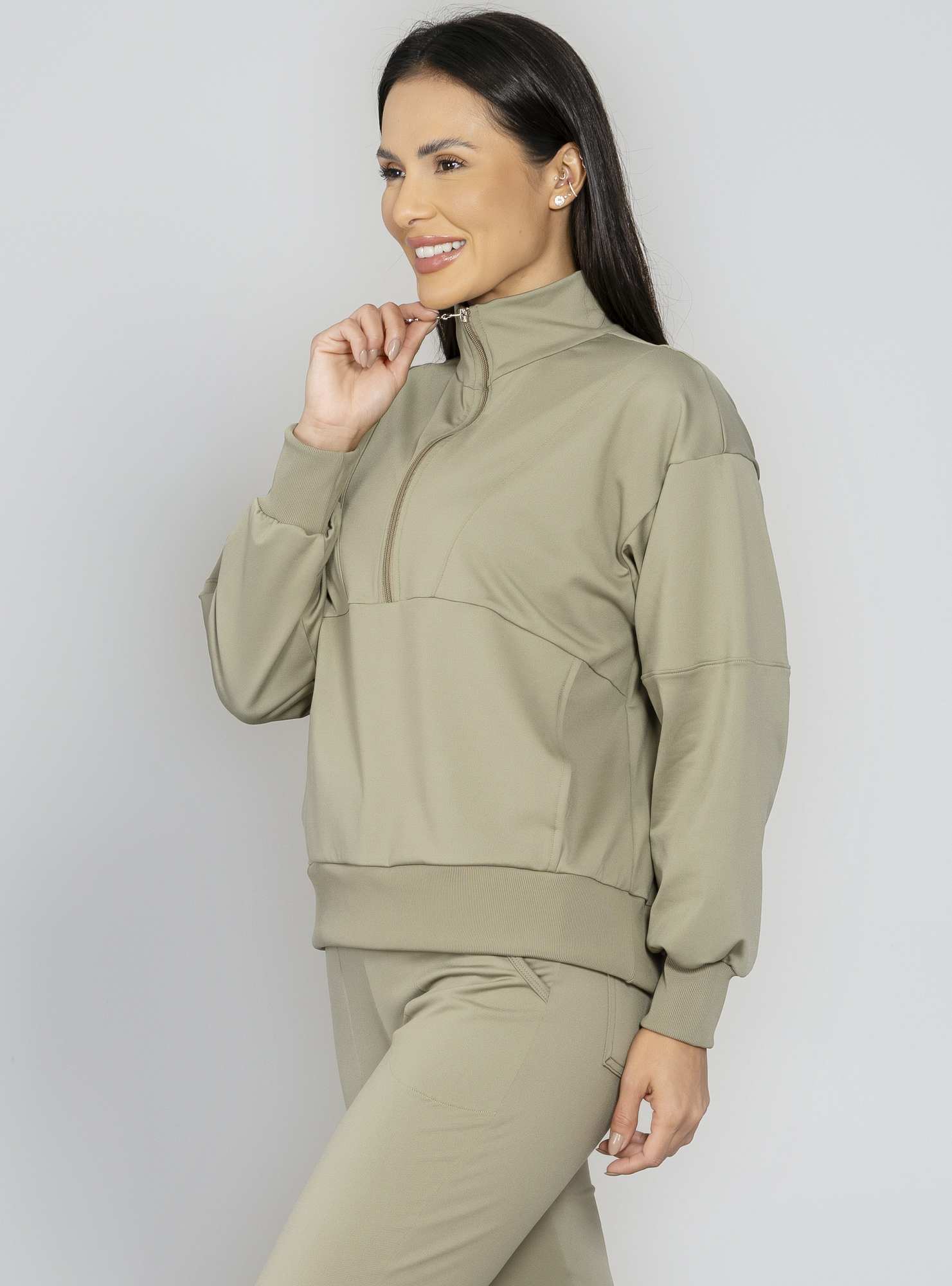 Blusão Térmico Com Zíper Comfy Verde 24