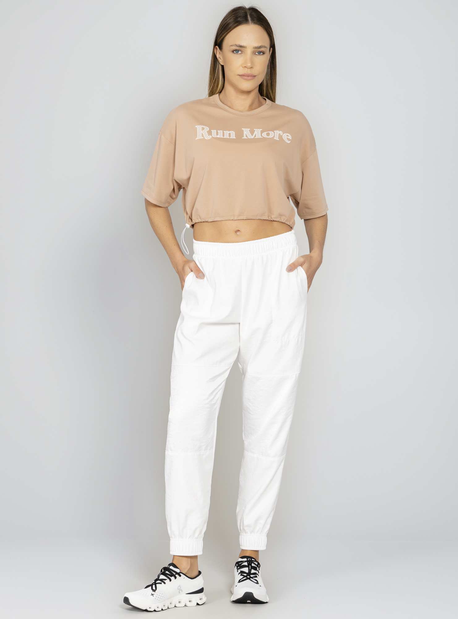 Blusa Relaxed Sporty Bege 03 / Branco