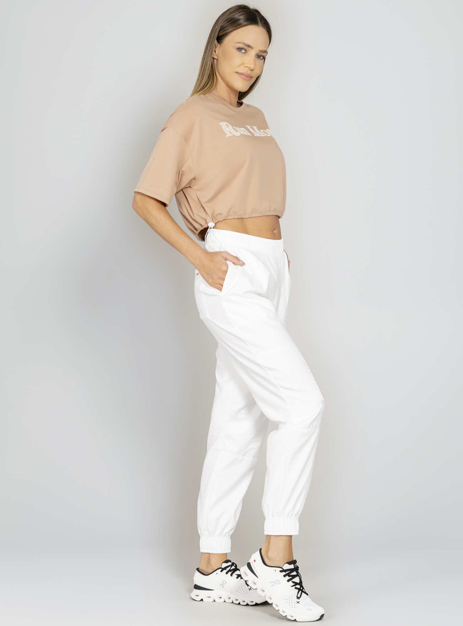 Blusa Relaxed Sporty Bege 03 / Branco