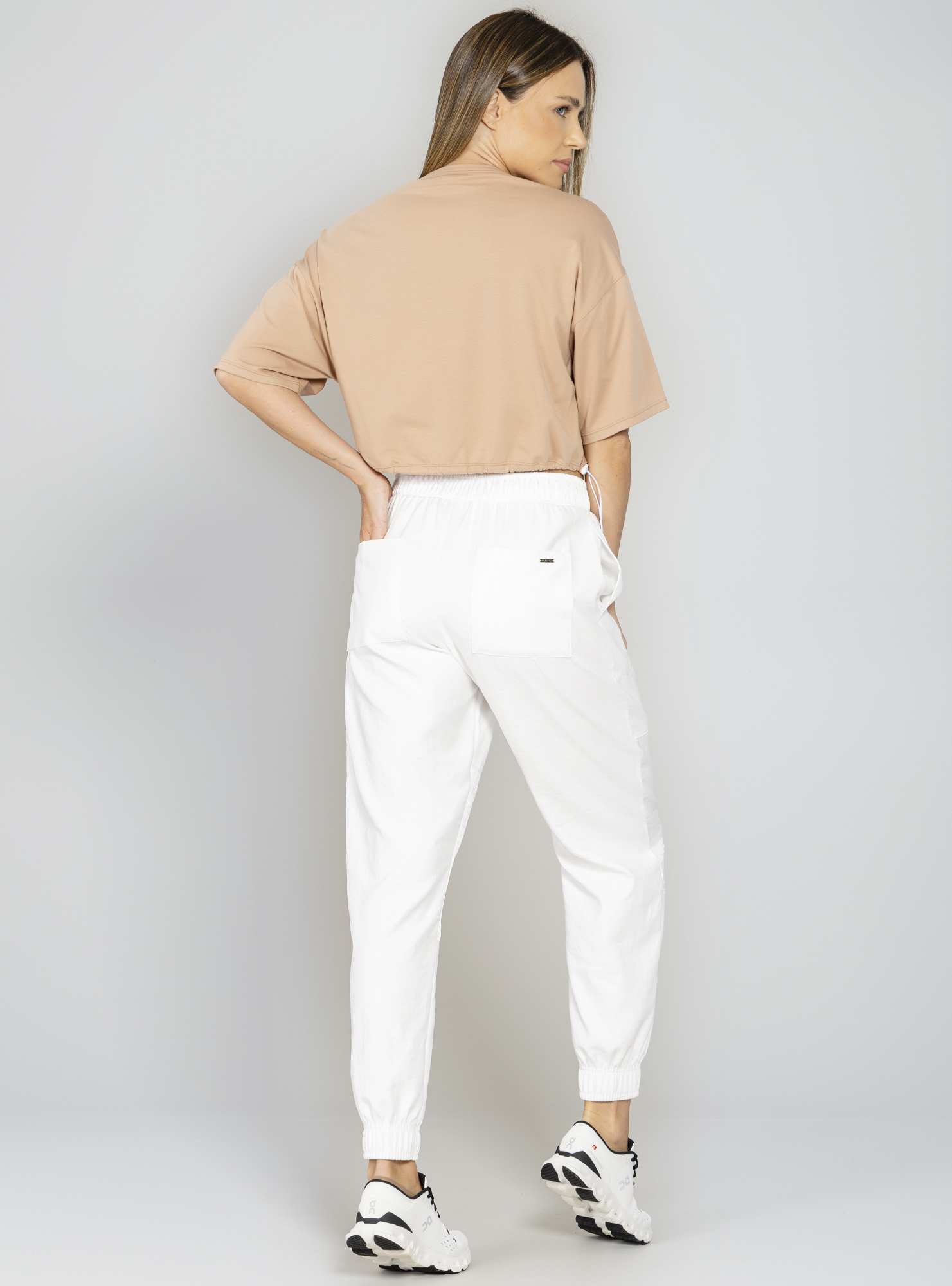 Blusa Relaxed Sporty Bege 03 / Branco