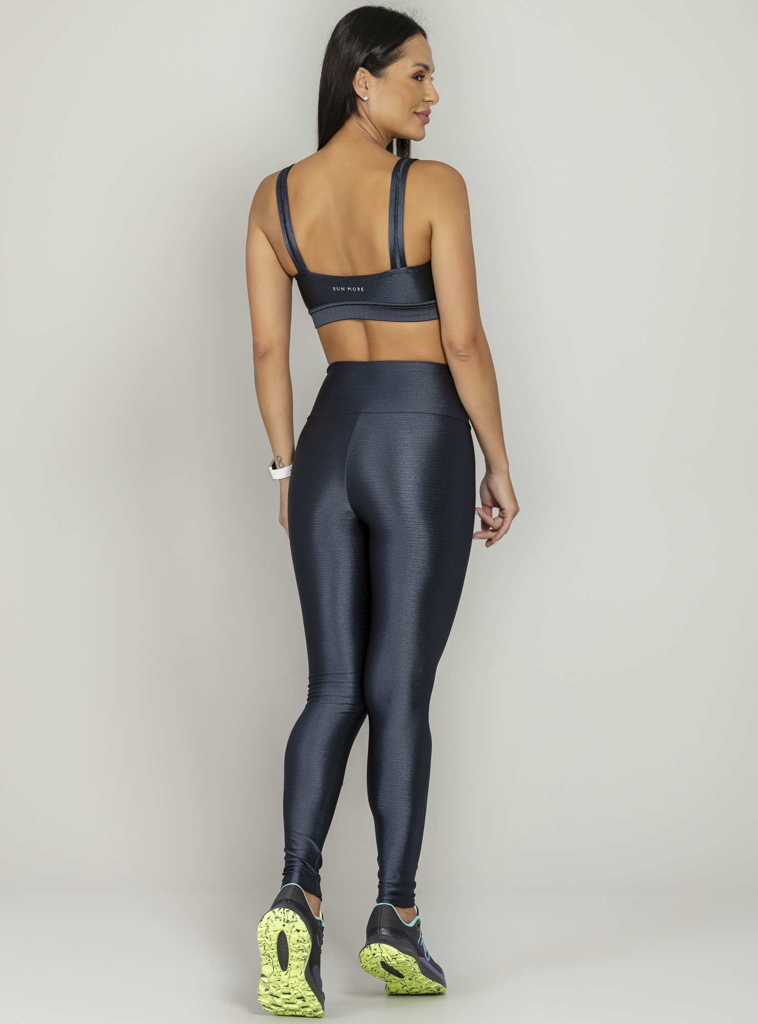 Legging Cintura Alta Shine Cinza 02